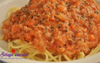 Mỳ ý sốt bò bằm tiếp thêm năng lượng cho ngày mới