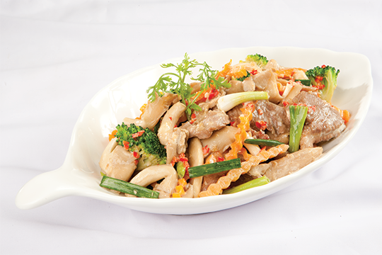 Nấm bào ngư xào xốt mè