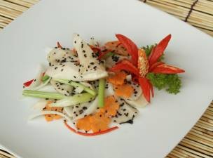 Nấm đùi gà xào mè đen