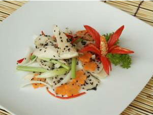 Nấm đùi gà xào mè đen