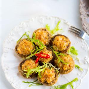 Cách làm nấm nhồi tôm nướng