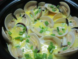 Nghêu hấp trứng gà