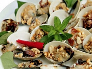 Nghêu nướng mỡ hành