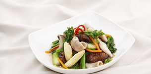 Ngồng cải xào bao tử cá basa