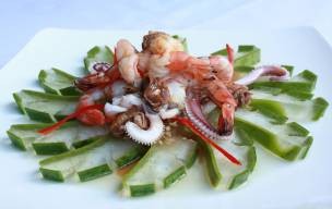 Nha đam trộn hải sản