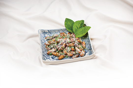 Nhộng rang lá chanh