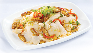 Nhộng xào măng chua