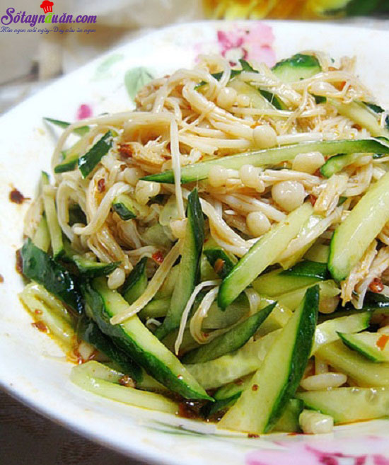 Nộm dưa chuột giá đỗ ngọt mát ngày hè