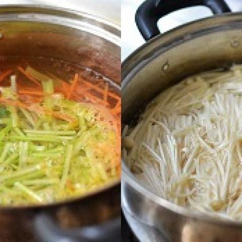 Cách làm nộm nấm kim châm