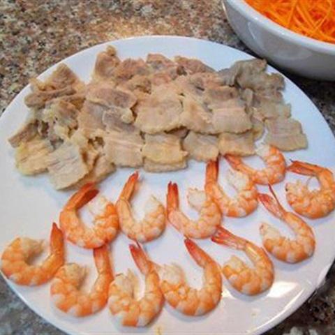 Cách làm nộm rau má tôm thịt