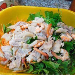Cách làm nộm rau má tôm thịt
