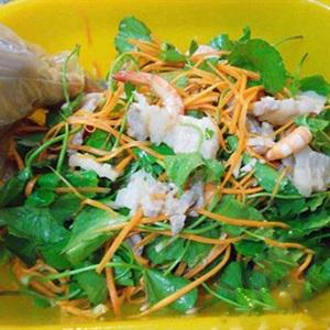 Cách làm nộm rau má tôm thịt