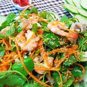 Cách làm nộm rau má tôm thịt