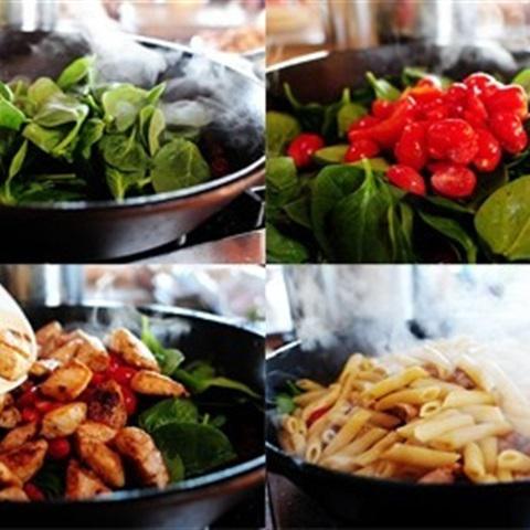 Các làm nui xào thịt gà