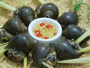 Ốc bươu nhồi thịt hấp