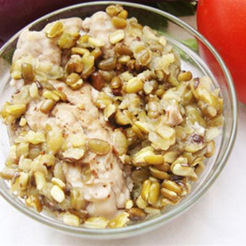 Cách làm óc heo chưng đậu xanh