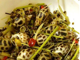 Ốc hương rang mắm, mắc khén (hạt tiêu rừng)