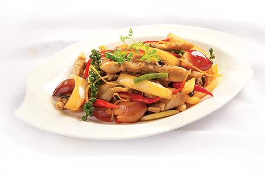 Ốc móng tay xào tiêu xanh