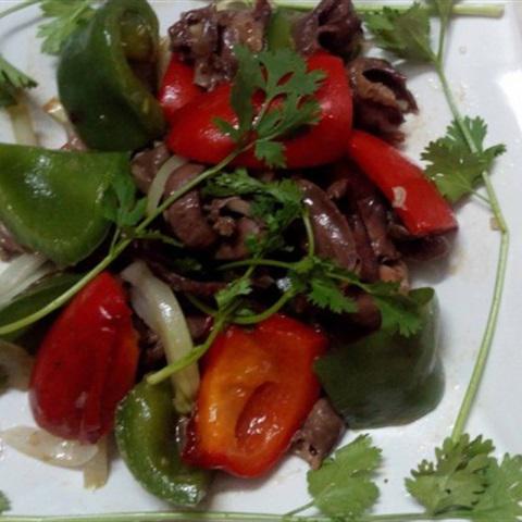 Cách làm ớt chuông xào tim heo