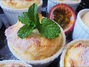 Passion fruit souffles
