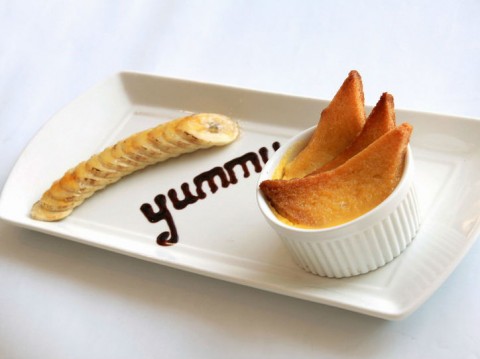 Pudding chuối bánh mì