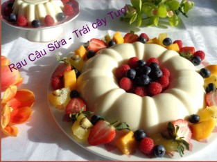 Rau câu sữa – trái cây tươi