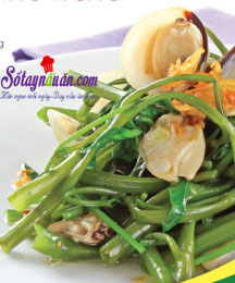 Rau muống xào ngao cho bữa ăn giàu dinh dưỡng