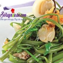 Rau muống xào ngao cho bữa ăn giàu dinh dưỡng