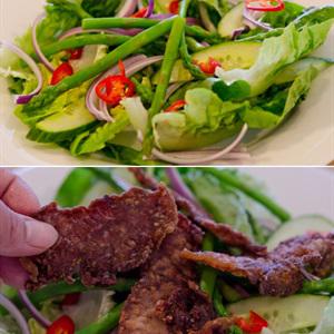 Cách làm salad bò chiên