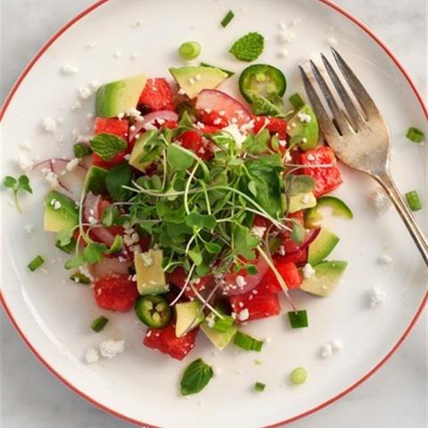 Cách làm salad bơ dưa hấu