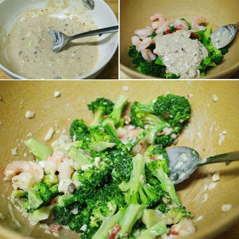 Cách làm salad bông cải trộn tôm