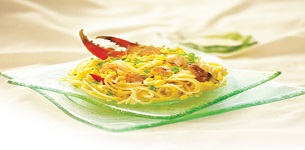 Salad cua và mì ý