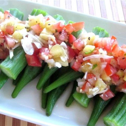 Cách làm salad đậu bắp