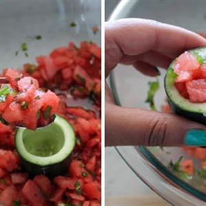 Cách làm salad dưa hấu mix dưa leo