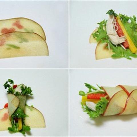 Cách làm salad táo cuộn