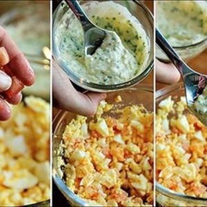 Cách làm salad trứng kẹp bánh mì