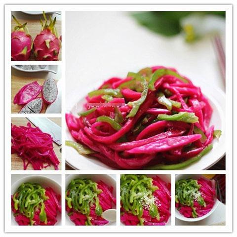 Cách làm salad vỏ thanh long