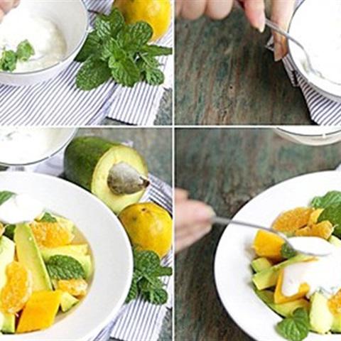 Cách làm salad xoài bơ sốt sữa chua