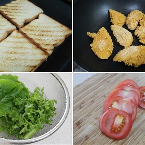 Cách làm sandwich kẹp ức gà