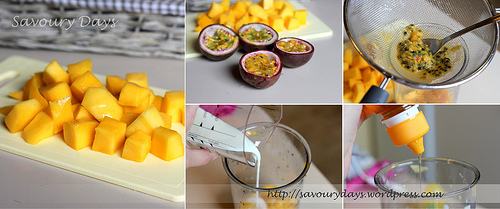 Sinh tố xoài, chanh leo