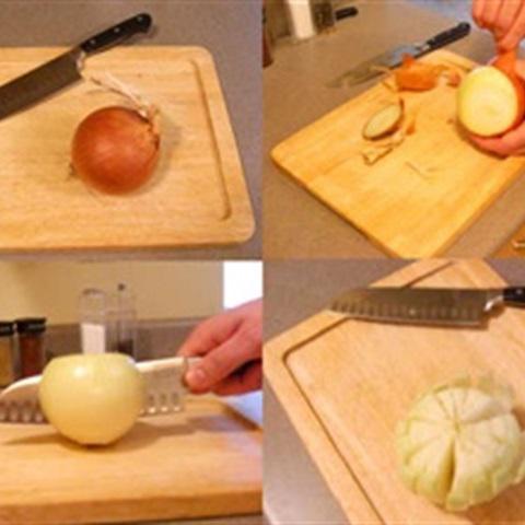 Cách làm snack hành tây hoa cúc