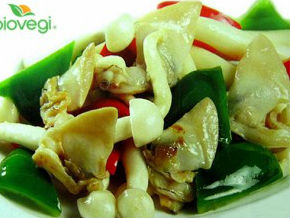 Sò lông xào nấm kim châm