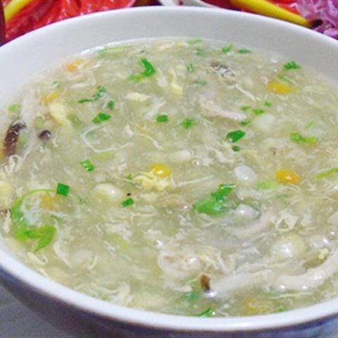 Cách làm soup thịt gà bắp non