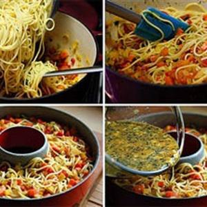 Cách làm spaghetti hình bánh pie
