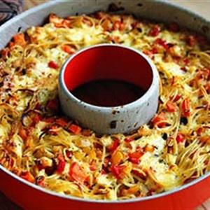Cách làm spaghetti hình bánh pie