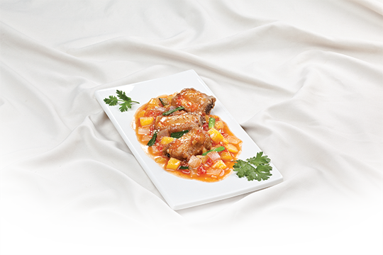 Sườn chiên xốt chua cay