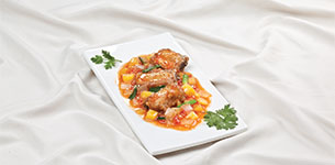 Sườn chiên xốt chua cay