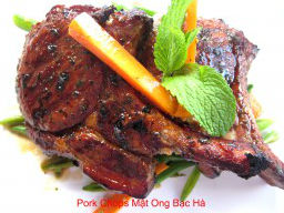 Sườn cốt lết (pork chop) nướng mật ong bạc hà