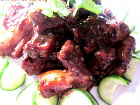 Sườn heo xào mật ong