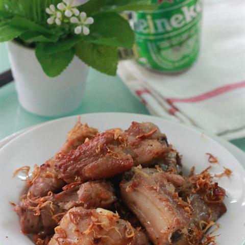 Cách làm sườn non chiên sả ớt